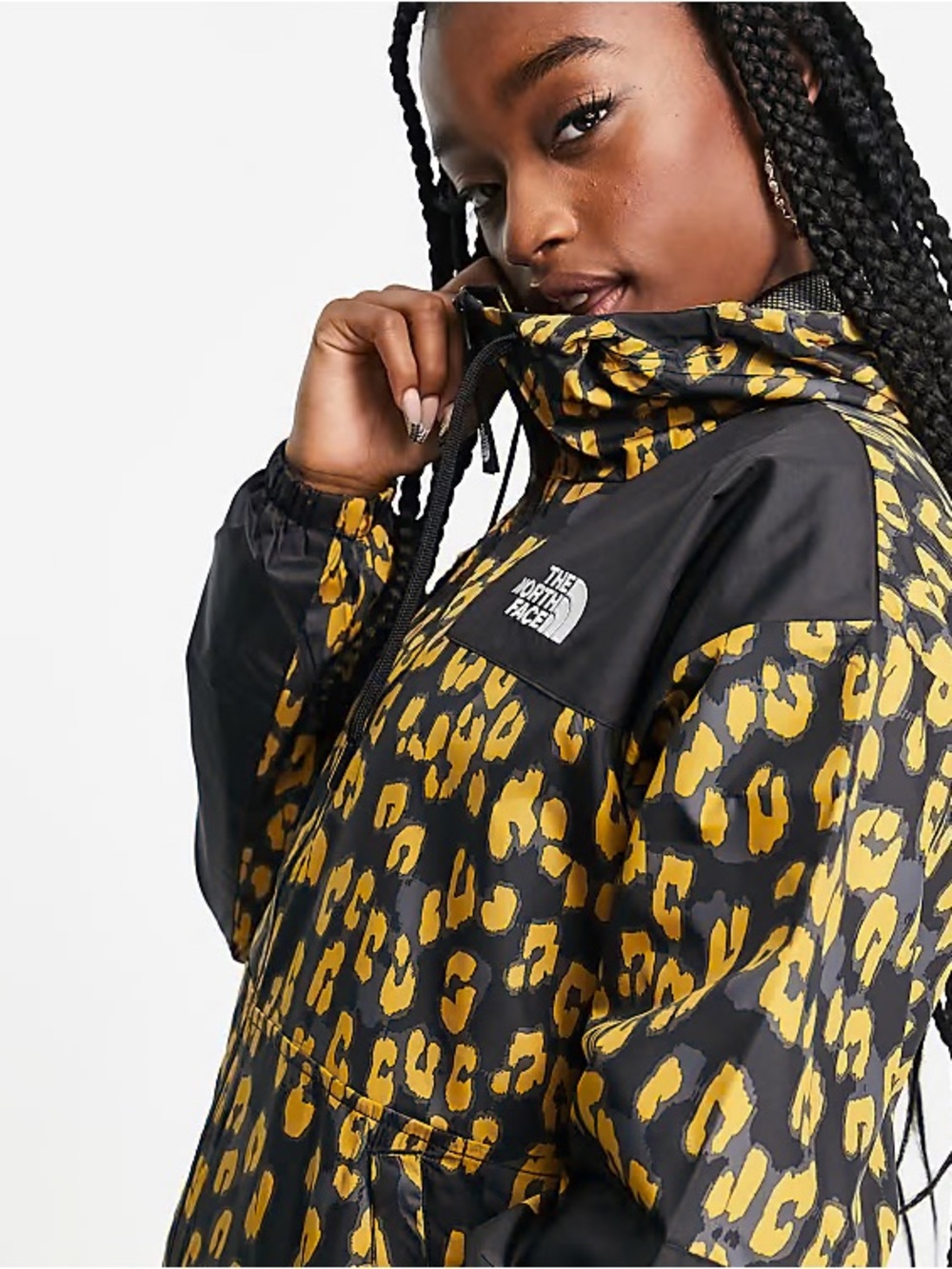 The North Face Women's Black and Yellow Leopard-Print Utility Jacket